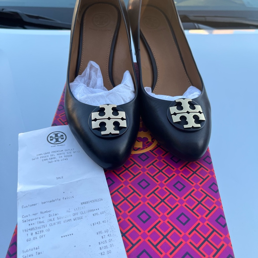 Tory Burch Black Leather wedge shoes - Picture 4 of 4